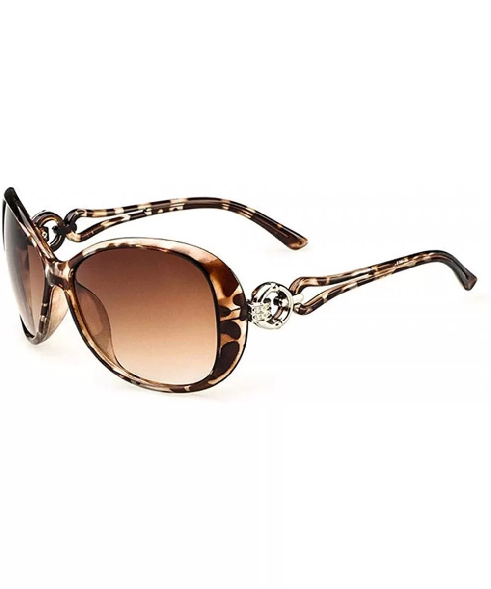 Women Fashion Oval Shape UV400 Framed Sunglasses Sunglasses - Leopard - C7194KZNK5R $9.01 Oval