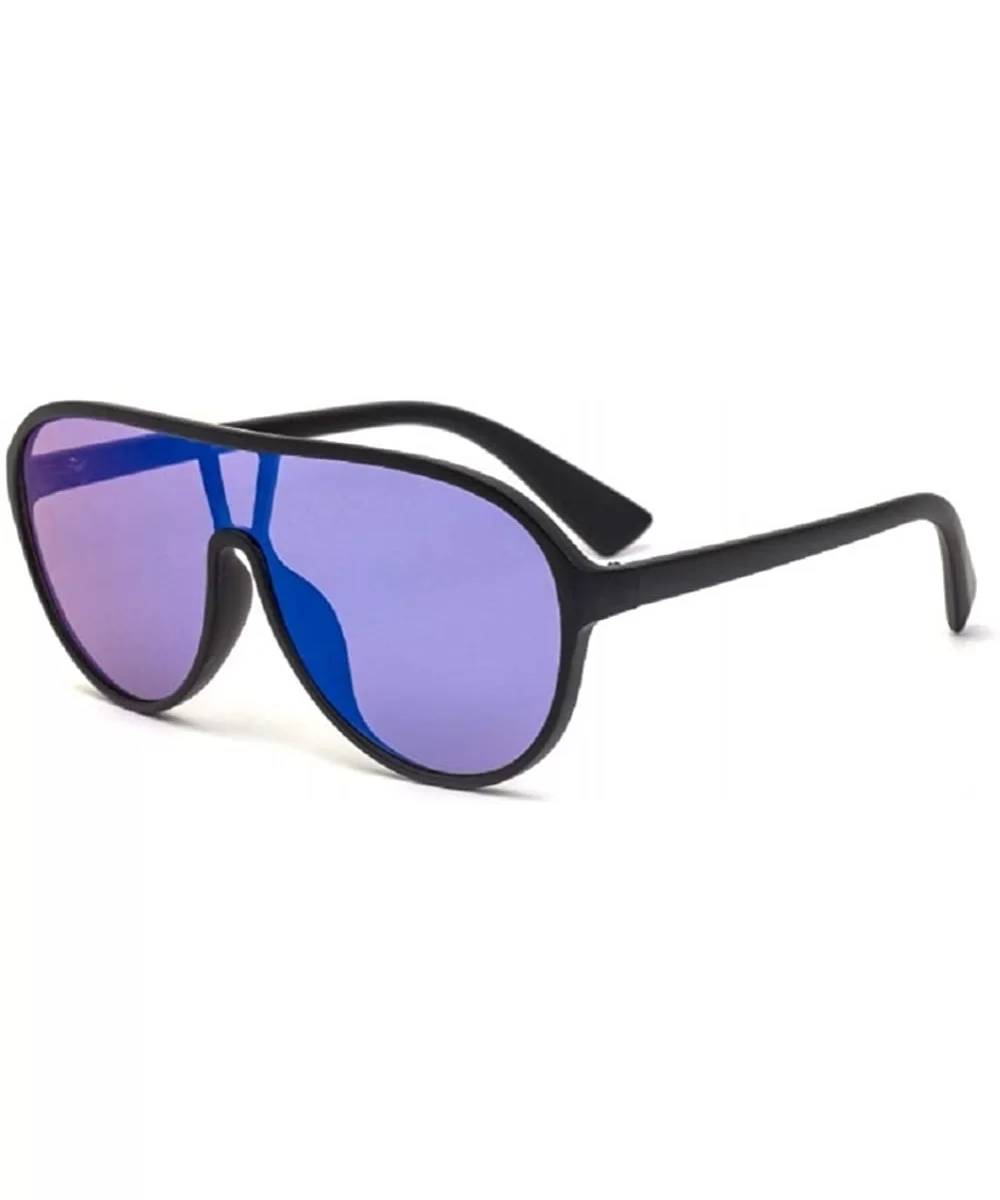 sunglasses lady with large frame leopard print radiation protection - Blue - CC199MATXDX $24.85 Wrap