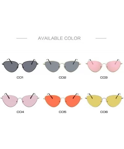 New Vintage Cat Eye Sunglasses Women Fashion Er Lady Mirror Cateye Sun Glasses Female Shades UV400 - C5199C6R7HU $22.61 Oval