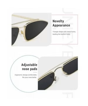 Fashion Vintage Sunglasses for Women Slender Metal Frame Thin Tinted Lenses - Grey-gold Frame - CC18DOE7STY $11.34 Rectangular