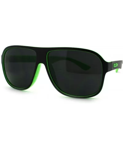 Kush Marijuana Pot Head Speed Racer Plastic Pilot Sunglasses - Green - CJ11YW4ZYB7 $5.33 Square