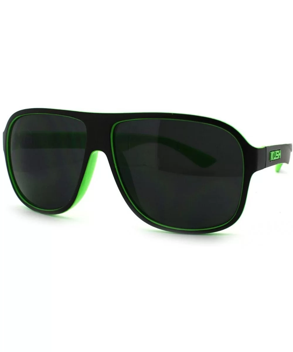 Kush Marijuana Pot Head Speed Racer Plastic Pilot Sunglasses - Green - CJ11YW4ZYB7 $5.33 Square