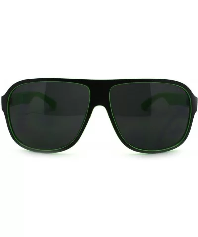 Kush Marijuana Pot Head Speed Racer Plastic Pilot Sunglasses - Green - CJ11YW4ZYB7 $5.33 Square