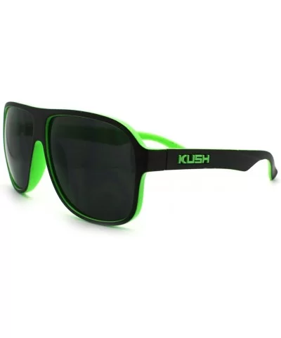 Kush Marijuana Pot Head Speed Racer Plastic Pilot Sunglasses - Green - CJ11YW4ZYB7 $5.33 Square