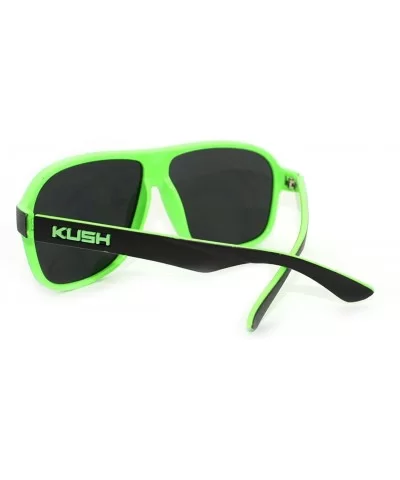 Kush Marijuana Pot Head Speed Racer Plastic Pilot Sunglasses - Green - CJ11YW4ZYB7 $5.33 Square