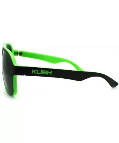 Kush Marijuana Pot Head Speed Racer Plastic Pilot Sunglasses - Green - CJ11YW4ZYB7 $5.33 Square