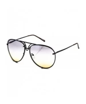 Aviator Poshe Oceanic Lens Twirl Metal Design Frames Sunglasses - Black Gold - CO12O4DPIVK $6.90 Oversized