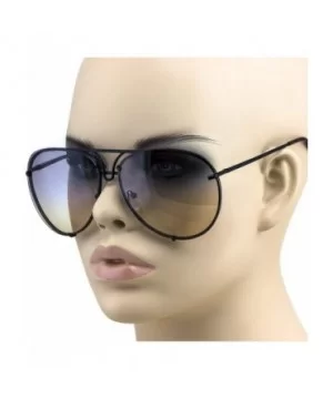 Aviator Poshe Oceanic Lens Twirl Metal Design Frames Sunglasses - Black Gold - CO12O4DPIVK $6.90 Oversized