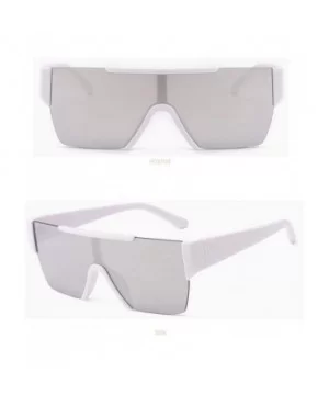 Oversize Square Brand Sunglasses For Women One Piece Top Flat Sun Glasses Mirror Shades - C3 - CU197ZNMY82 $8.59 Square