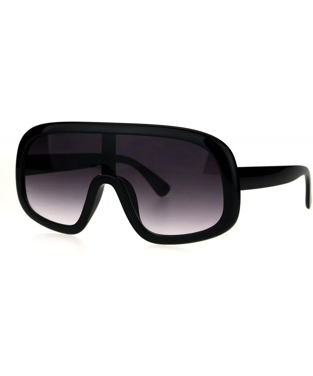 Oversized Futurism Robotic Shield Sport Racer Plastic Sunglasses - Black Smoke - CA1822892X8 $7.36 Sport