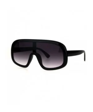 Oversized Futurism Robotic Shield Sport Racer Plastic Sunglasses - Black Smoke - CA1822892X8 $7.36 Sport