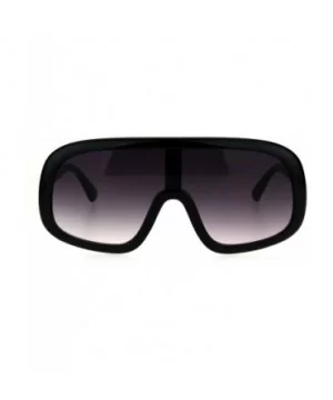 Oversized Futurism Robotic Shield Sport Racer Plastic Sunglasses - Black Smoke - CA1822892X8 $7.36 Sport