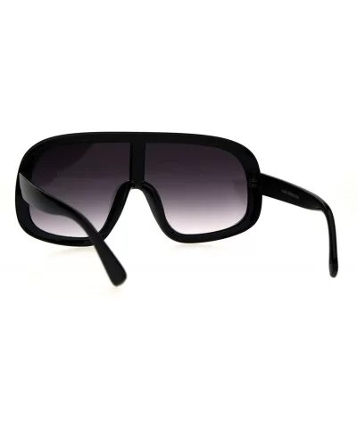 Oversized Futurism Robotic Shield Sport Racer Plastic Sunglasses - Black Smoke - CA1822892X8 $7.36 Sport