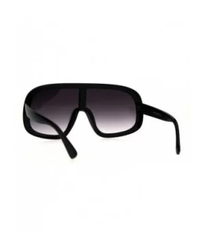 Oversized Futurism Robotic Shield Sport Racer Plastic Sunglasses - Black Smoke - CA1822892X8 $7.36 Sport