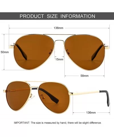 Polarized Aviator Sunglasses for Men Women Driving Sun Glasses 100% UV Protection- 58MM - A4 Gold/Brown - C519466GOW5 $10.18 ...