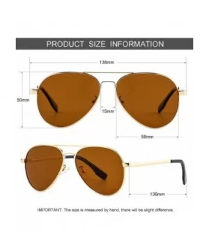 Polarized Aviator Sunglasses for Men Women Driving Sun Glasses 100% UV Protection- 58MM - A4 Gold/Brown - C519466GOW5 $10.18 ...