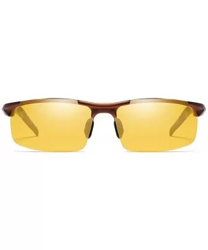 Men's Polarized Photochromic Semi-Rimless Sunglasses Driving Eyewear - Coffee Legs - CJ18HEIG7UU $11.39 Rimless