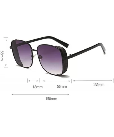 Tinted Crystal Rhinestone Trimmed Side Shield Square Sunglasses for Women UV400 - White - C2196D7EO92 $8.76 Square