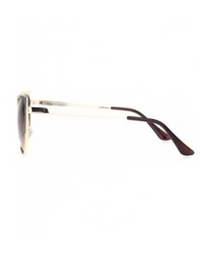 Womens Metal Rim Retro Fashion Cat Eye Mod Sunglasses - Brown Gold Gradient Brown - CA18MDA5T9K $6.91 Cat Eye