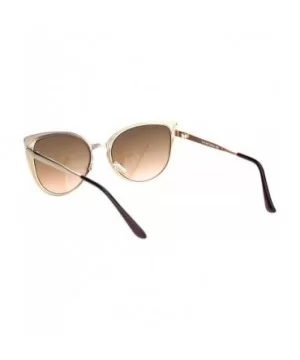 Womens Metal Rim Retro Fashion Cat Eye Mod Sunglasses - Brown Gold Gradient Brown - CA18MDA5T9K $6.91 Cat Eye