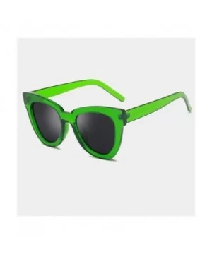 Classic Oversized Cat Eye Sunglasses for Women Driving Goggles UV400 - C3 Clear Green Gray - CL19843QY5M $6.72 Oversized