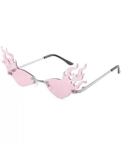 Fire Flame Rimless Sunglasses Fashion Women Cat Eye Sunglass Lady Luxury Sun Glasses UV400 Shades glasses - 2 - CP198G705M9 $...