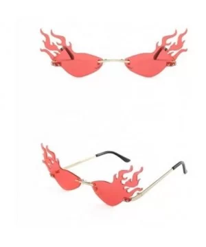 Fire Flame Rimless Sunglasses Fashion Women Cat Eye Sunglass Lady Luxury Sun Glasses UV400 Shades glasses - 2 - CP198G705M9 $...