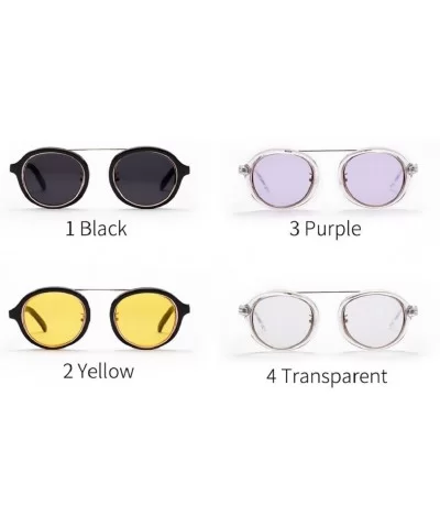 Round Frame Sunglasses - Fashion Men Women Retro Vintage UV 400 Glasses (Yellow) - Yellow - CV18E4UHRE8 $5.57 Aviator