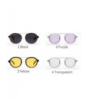 Round Frame Sunglasses - Fashion Men Women Retro Vintage UV 400 Glasses (Yellow) - Yellow - CV18E4UHRE8 $5.57 Aviator