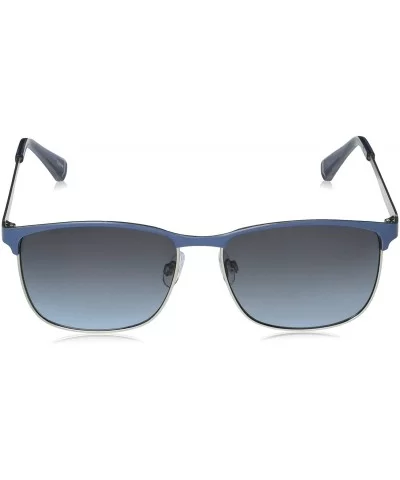 Men's 5038SP Classic Metal Rectangular Sunglasses with 100% UV Protection- 55 mm - Matte Silver & Blue - CA196ILAMXZ $26.05 R...