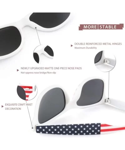 Polarized Sunglasses for Men Driving Sun glasses Shades 80's Retro Style Brand Design Square - CG18NCNMAY2 $7.60 Sport