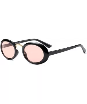 Women Fashion Fancy Retro Eyeglasses Party Eyewear Classic Oval Sunglasses - Black/Pink - CQ1805TW6HQ $8.16 Oval