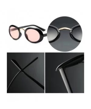 Women Fashion Fancy Retro Eyeglasses Party Eyewear Classic Oval Sunglasses - Black/Pink - CQ1805TW6HQ $8.16 Oval