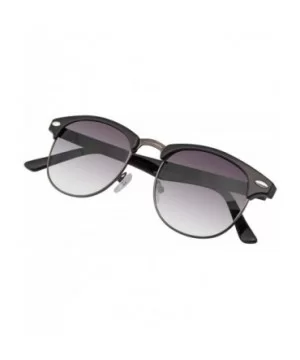 Vintage Inspired Classic Half Frame Horned Rim Sunglasses - Black - C711HH50FPX $5.41 Rimless