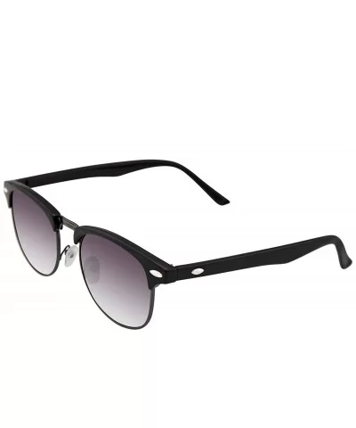 Vintage Inspired Classic Half Frame Horned Rim Sunglasses - Black - C711HH50FPX $5.41 Rimless