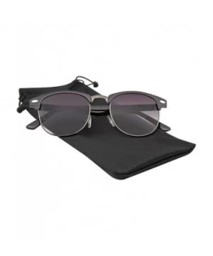 Vintage Inspired Classic Half Frame Horned Rim Sunglasses - Black - C711HH50FPX $5.41 Rimless