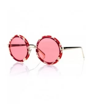 Steampunk Sunglasses Women Eye Googles Retro Acetate Alloy Glasses Gold - Red - C818YZWHYQL $47.69 Aviator