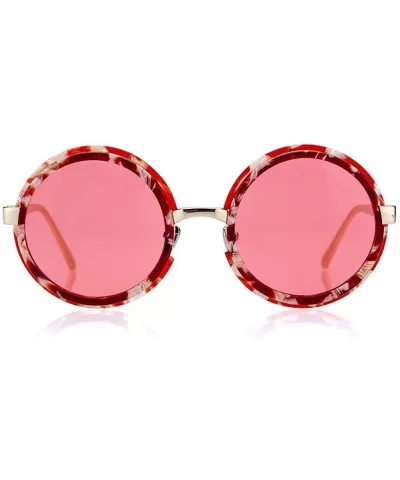 Steampunk Sunglasses Women Eye Googles Retro Acetate Alloy Glasses Gold - Red - C818YZWHYQL $47.69 Aviator