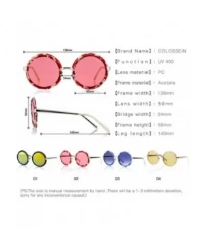 Steampunk Sunglasses Women Eye Googles Retro Acetate Alloy Glasses Gold - Red - C818YZWHYQL $47.69 Aviator