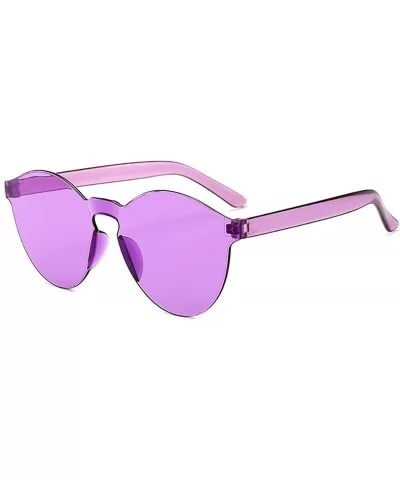 Unisex Fashion Candy Colors Round Outdoor Sunglasses Sunglasses - White Purple - C5190LENQH8 $13.68 Round