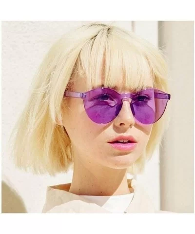 Unisex Fashion Candy Colors Round Outdoor Sunglasses Sunglasses - White Purple - C5190LENQH8 $13.68 Round