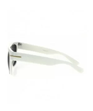 Vintage Retro Thick Plastic Flat Top Horn Rim Mob Sunglasses - White Black - CR18QK840NG $6.44 Rectangular