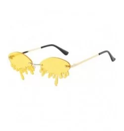 Sunglasses Trending Irregular Eyewear Rimless - Yellow - CB198Q4N3RC $5.40 Oversized