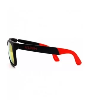 Kush Pot Logo Rectangular Mens Sporty Horned Style Sunglasses - Black Red - CI11KP5VRF9 $6.58 Rectangular