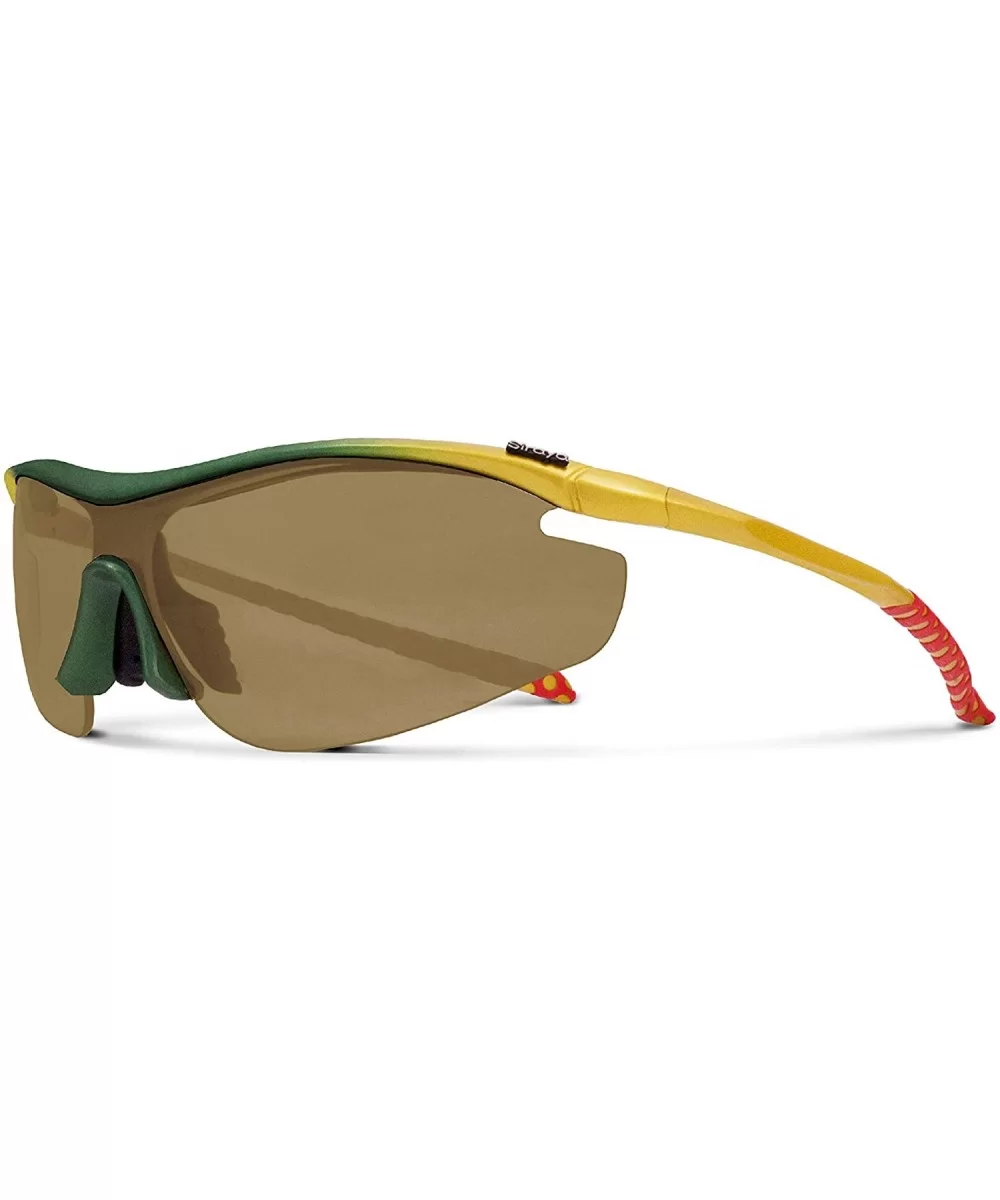 Zeta Yellow Hiking/Mountain Biking Sunglasses with ZEISS P8010 Brown Tri-flection Lenses - CT18KMOIK0L $15.11 Sport