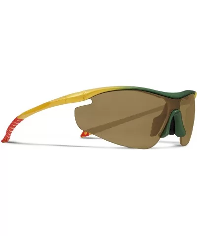 Zeta Yellow Hiking/Mountain Biking Sunglasses with ZEISS P8010 Brown Tri-flection Lenses - CT18KMOIK0L $15.11 Sport