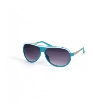 Fashion Color Frame Aviator Metal Temple Style Sunglasses P2060 - Blue-gradient Smoke Lens - CD11BOTI4GF $7.00 Aviator