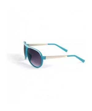 Fashion Color Frame Aviator Metal Temple Style Sunglasses P2060 - Blue-gradient Smoke Lens - CD11BOTI4GF $7.00 Aviator