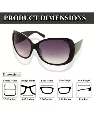 Jackie O Bifocal Sunglasses for Women Bi Focal Readers-100% UV Protection - Black - CC11NX8G9E9 $19.15 Round