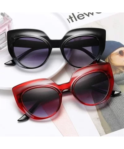 Women Cat Eye Sunglasses Luxury Brand Designer Vintage Sun Glasses Female Glasses Blue UV400 - CG190399OYR $6.26 Cat Eye